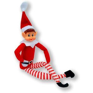 LitoMagic 12 Inch Christmas Elf Doll Bendable Boy for Fun Holiday Scenes Pranks
